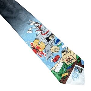 Vintage 1997 Looney Tunes USPS Stamp Collection Tie NWT